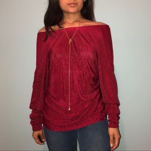 Topshop red crisscross backless long sleeve